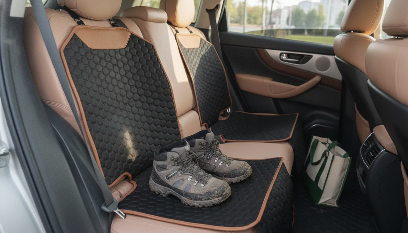 Hexy Eco Leather Car Seat Protector Mat: Clean, Quick Fit