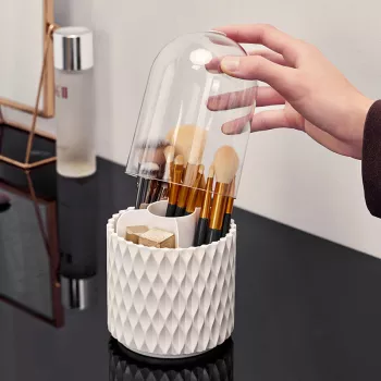 Rotating Makeup Brush Organizer: Clean Vanity in Minutes